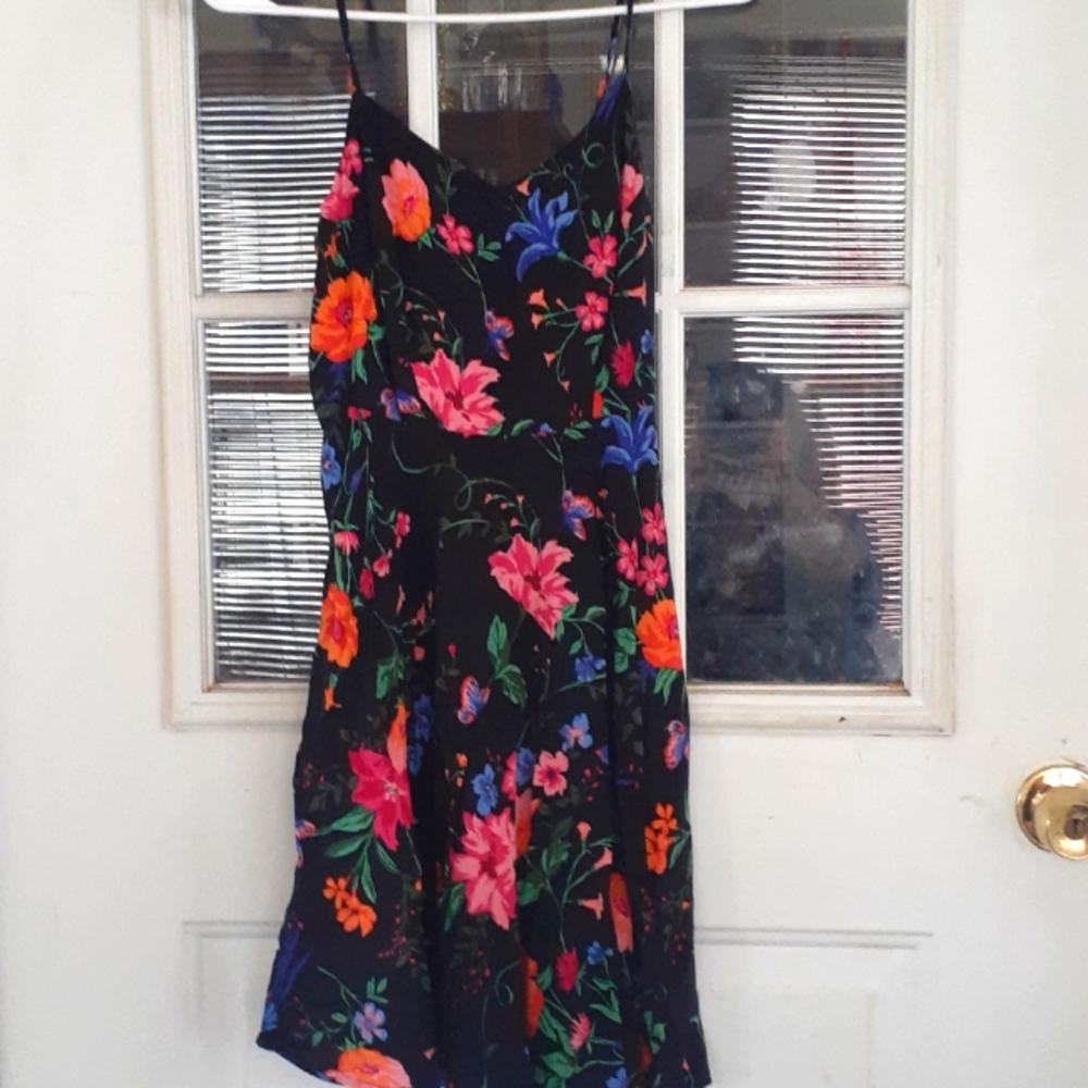 Old Navy black floral dress,  sz xs